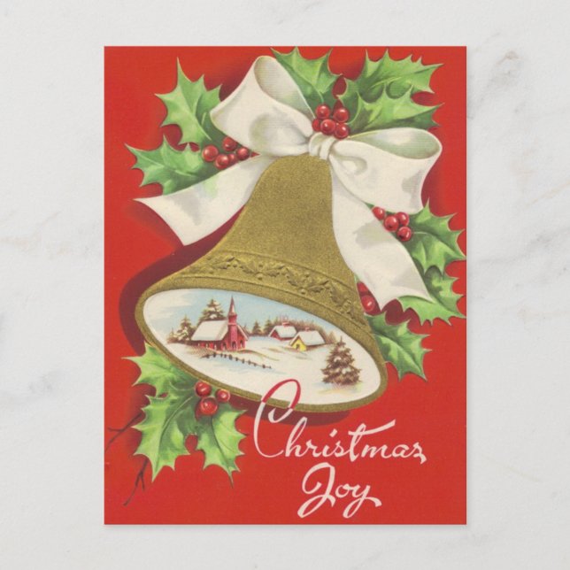 Vintage Retro Christmas Postcard (Front)