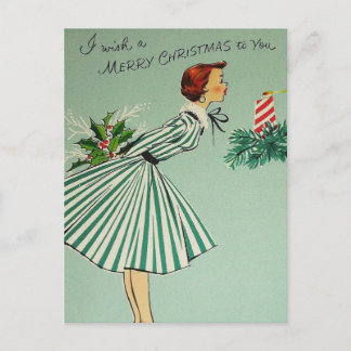 Vintage Retro Christmas Postcard
