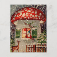 Vintage Retro Christmas Postcard