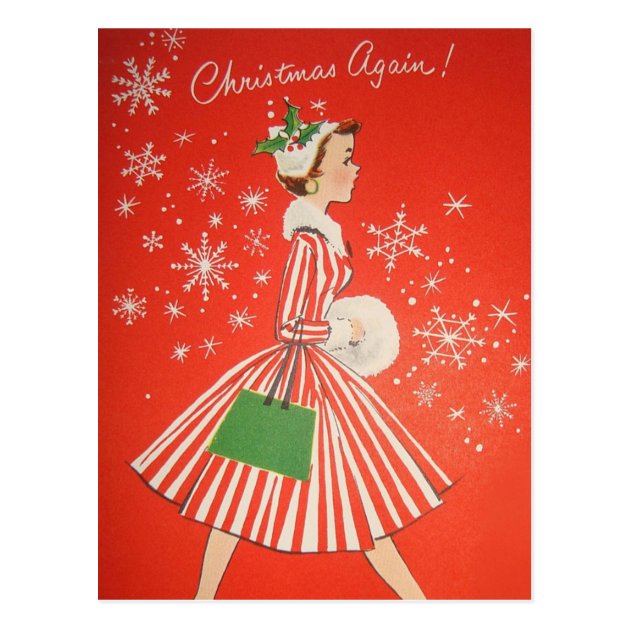Vintage Retro Christmas Postcard
