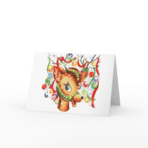 Vintage Retro Christmas Reindeer Confetti