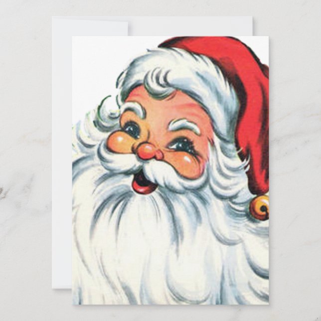 Vintage Retro Christmas Santa Claus Holiday Card (Front)