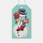 VINTAGE RETRO CHRISTMAS SNOWMAN  GIFT TAGS
