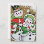 Vintage Retro Christmas Snowman Holiday Card<br><div class="desc">Vintage Retro Christmas Snowman Holiday Card</div>