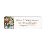 Vintage Retro Christmas Snowman Holiday Label<br><div class="desc">Vintage Retro Christmas Snowman Holiday address labels. Use these cute labels for dressing up your holiday card envelopes and sending out to family and friends for the holidays.</div>