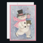 Vintage Retro Christmas Snowman With Gifts Holiday Card<br><div class="desc">Vintage Retro Christmas Snowman With Gifts Holiday Card.</div>