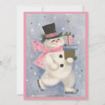 Vintage Retro Christmas Snowman With Gifts Holiday Card<br><div class="desc">Vintage Retro Christmas Snowman With Gifts Holiday Card.</div>