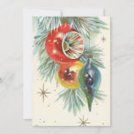 Vintage Retro Christmas Tree Ornaments Holiday Card<br><div class="desc">Vintage Retro Christmas Tree Ornaments Holiday Card</div>