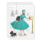 Vintage Retro Christmas Woman With Scotty Dog