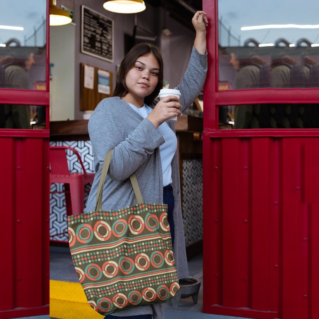 vintage retro circles tote bag (Creator Uploaded)