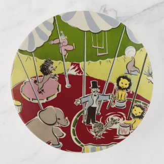 Vintage Retro Circus Animals Ring Theme Trinket Tray