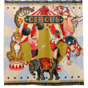 Vintage Retro Circus Shower Curtain