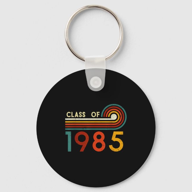 Vintage retro class of 1985 reunion 40th keychain (Front)