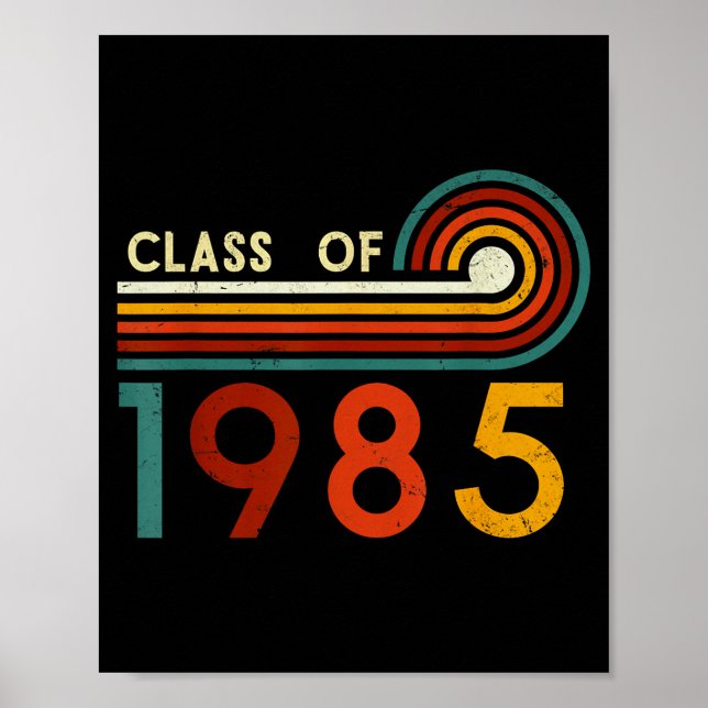 Vintage retro class of 1985 reunion 40th poster (Front)