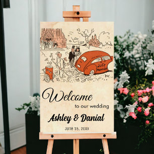 Vintage Retro Classic Bride Groom 50s Old Wedding Foam Board