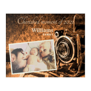 Vintage retro classic camera rustic custom family acrylic print