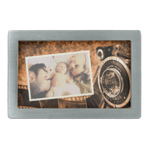 Vintage retro classic camera rustic custom family  belt buckle