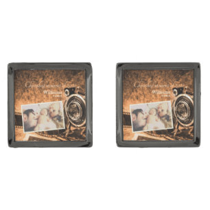 Vintage retro classic camera rustic custom family  cufflinks