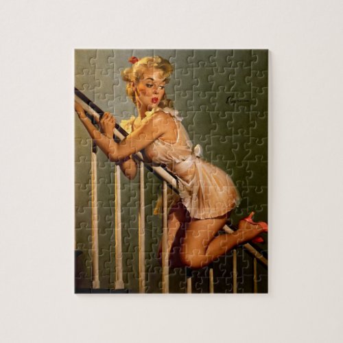 Vintage Retro Classic Pin Up Girl Jigsaw Puzzle