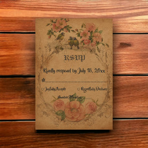 Vintage Retro Classy Historic Old Classic Wedding RSVP Card