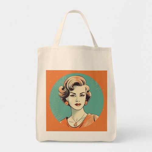 Vintage Retro Classy Women Portrait Reversible  Tote Bag