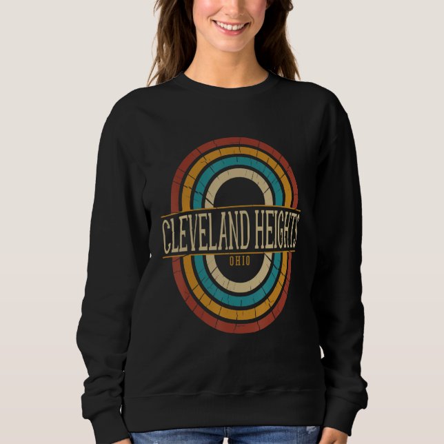 Vintage Retro Cleveland Heights Ohio OH Souvenirs Sweatshirt (Front)
