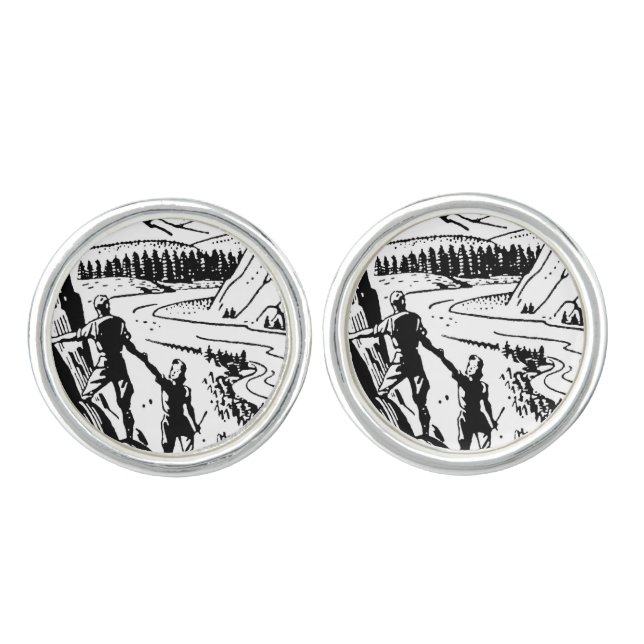 Vintage/Retro Climbers Cufflinks (Front)