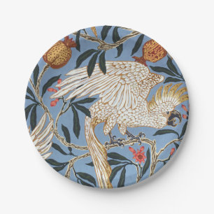 Vintage Retro Cockatoo and Pomegranate Pattern Paper Plates