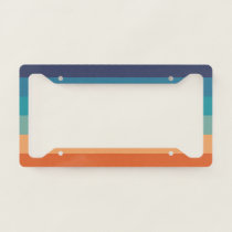 Vintage Retro Color Stripes Geometric Classic 70s License Plate Frame