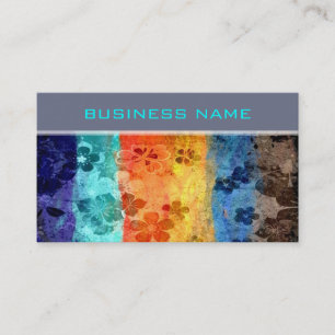 Vintage retro colorful floral pattern 4 business card