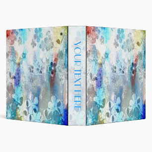 Vintage retro colorful floral pattern 5 3 ring binder