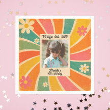 Vintage Retro Colorful Photo Birthday Personalized