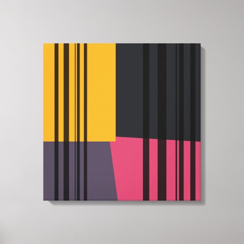 Vintage Retro Colorful Stripes Art Pattern 2 Canvas Print