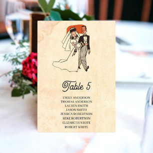 Vintage Retro Comic Book Pop Art Rustic Wedding Table Number