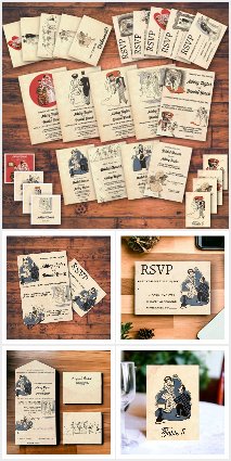 Vintage Retro Comic Book-Theme wedding collection