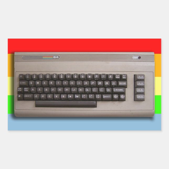 Vintage Retro Computer Keyboard ? Rectangular Sticker (Front)