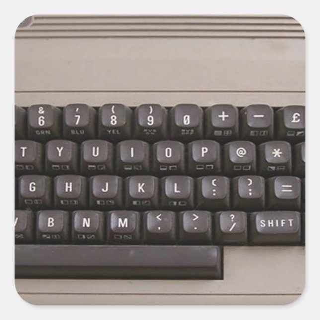 Vintage Retro Computer Keyboard ? Square Sticker (Front)