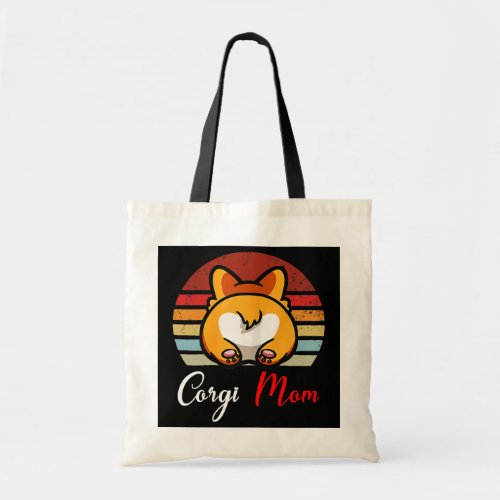Vintage Retro Corgi Mom Corgi Dog Mom Lover Mom  Tote Bag