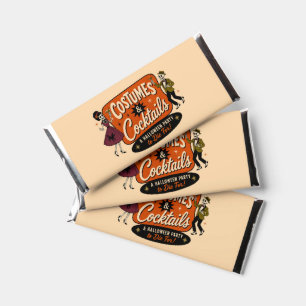 Vintage Retro Costumes & Cocktails Halloween Party Hershey Bar Favors