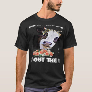 Vintage Retro Cow Pun Moo Floral Heifer Farmer T-Shirt