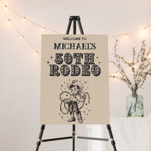 Vintage Retro Cowboy Rodeo 50th Birthday Party Foam Board