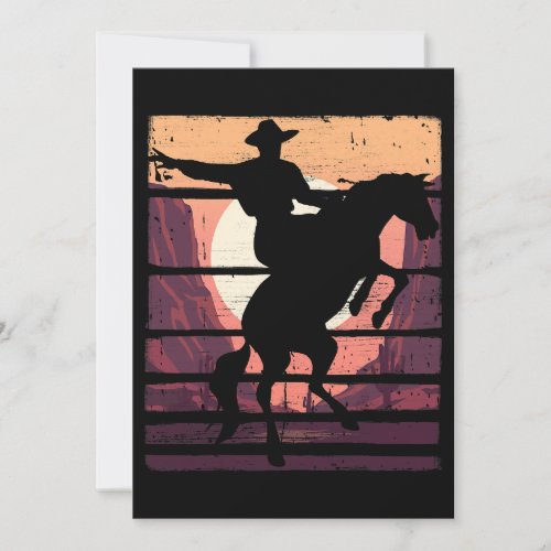 Vintage Retro Cowboy Rodeo Bucking Horse Riding 2 Invitation