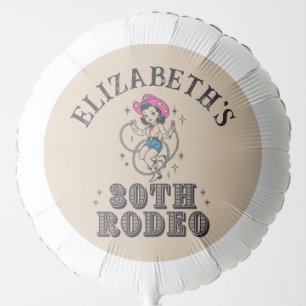 Vintage Retro Cowgirl 30th Birthday Party Balloon
