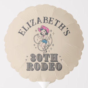 Vintage Retro Cowgirl 30th Birthday Party Balloon