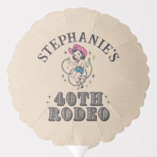 Vintage Retro Cowgirl 40th Birthday Party Balloon