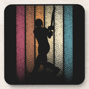 Vintage Retro Cricket Beverage Coaster