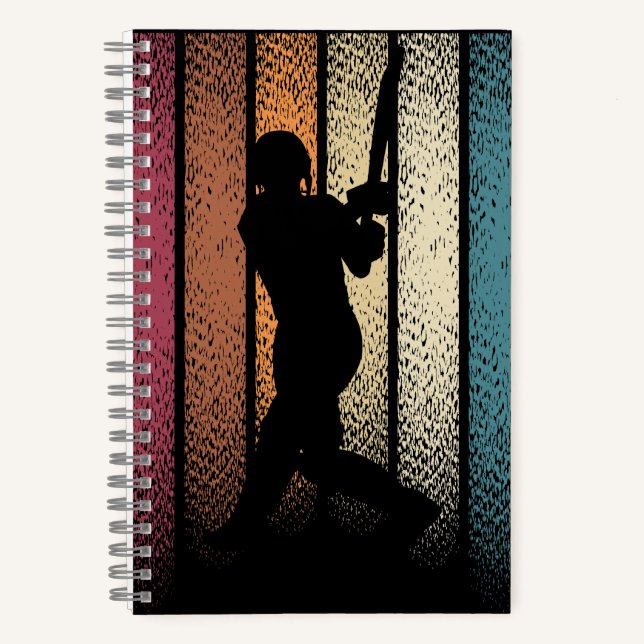 Vintage Retro Cricket Notebook (Front)
