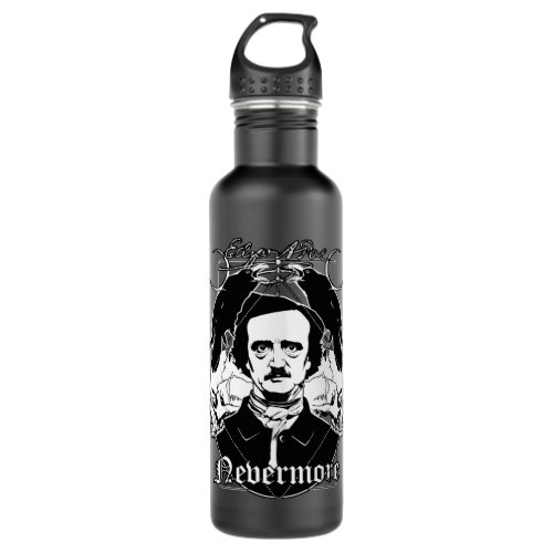 Vintage Retro Criminal Edgar Detective Allan Poe S Stainless Steel Water Bottle