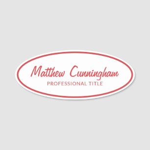 Vintage Retro Custom Logo Employee Name Job Title Name Tag