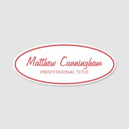 Vintage Retro Custom Logo Employee Name Job Title Name Tag